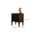 Table de chevet standard classique en bois brun expresso à 2 tiroirs