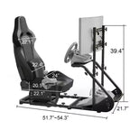 JVNOXK Cabina di Pilotaggio con Volante da Corsa Stabilizzato Potenziato, Simulatore di Guida Regolabile (Esclude Freno a Mano, Pedali e Display)