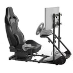 JVNOXK Cabina di Pilotaggio con Volante da Corsa Stabilizzato Potenziato, Simulatore di Guida Regolabile (Esclude Freno a Mano, Pedali e Display)