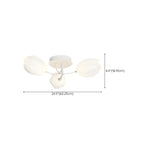 Plafonnier semi-encastré minimaliste en résine blanche à motif floral
