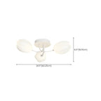 Plafonnier semi-encastré minimaliste en résine blanche à motif floral