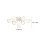 Plafonnier semi-encastré minimaliste en résine blanche à motif floral