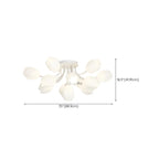 Plafonnier semi-encastré minimaliste en résine blanche à motif floral