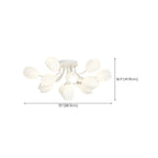 Plafonnier semi-encastré minimaliste en résine blanche à motif floral