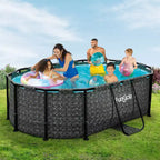 Piscine hors sol ovale Funsicle 9'10 Oasis Designer avec pompe, motif à chevrons foncés