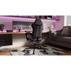 Ora Maison Sedia da Gaming Ergonomica con Poggiapiedi e Massaggio Lombare, Sedia da Computer Girevole Regolabile in Altezza per Adulti, Capacità 136 kg, Viola