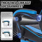Ora Maison Sedia da gaming ergonomica con poggiapiedi e supporto lombare, sedia da computer girevole regolabile in altezza e traspirante per adulti, blu