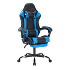 Ora Maison Sedia da gaming ergonomica con poggiapiedi e supporto lombare, sedia da computer girevole regolabile in altezza e traspirante per adulti, blu