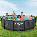 Piscine hors sol ronde Funsicle Oasis Designer 3,66 m x 0,91 m, motifs à chevrons foncés