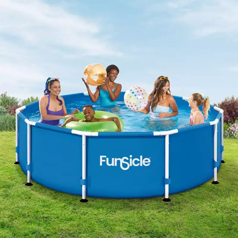 Piscine ronde hors-sol Funsicle 10' x 30" avec cadre pour activités extérieures