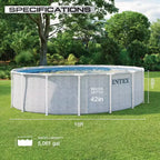 Piscine Prism Frame Premium Intex 4,88 m x 1,22 m motif chevrons avec pompe de filtration 5678 l/h