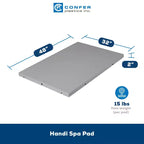 Confer Plastics Handi Spa Pad 32 x 48 x 2 Tapis modulaires connectables en plastique polyéthylène pour spa extérieur, fondation de spa résistante aux intempéries