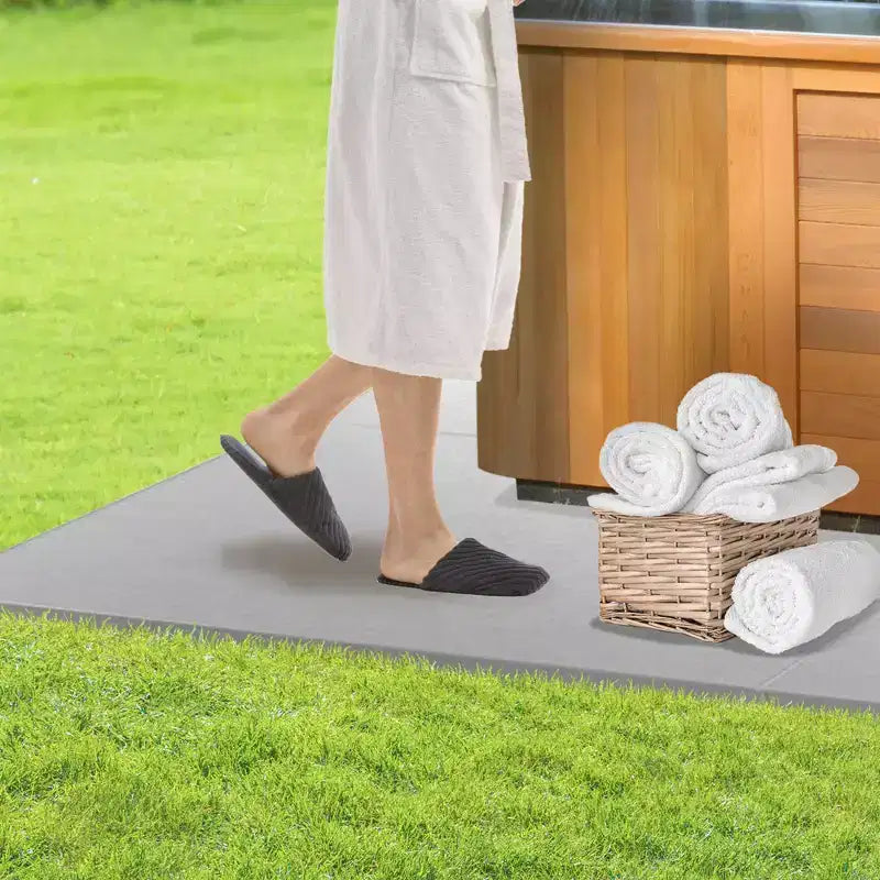 Confer Plastics Handi Spa Pad 32 x 48 x 2 Tapis modulaires connectables en plastique polyéthylène pour spa extérieur, fondation de spa résistante aux intempéries