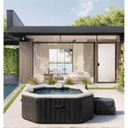 Ensemble Spa Combo Intex PureSpa Onyx Noir Octogonal Jet et Bulle Deluxe 4 Personnes