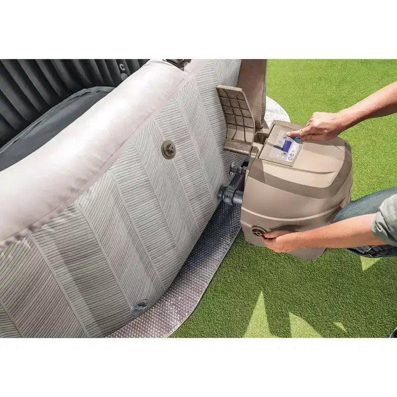 Intex : PureSpa : Chevron Deluxe - 4 places - Ensemble de spa gonflable d'extérieur crème