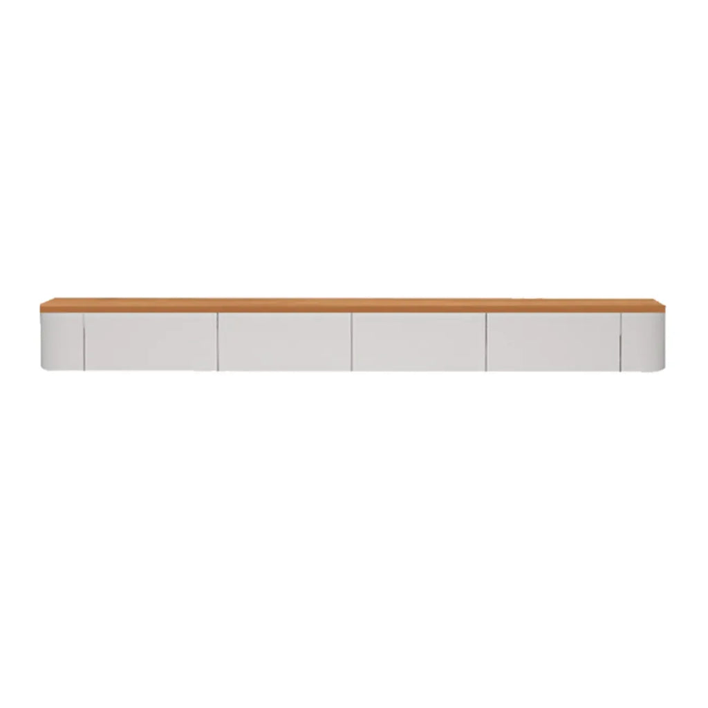 Mobile TV sospeso contemporaneo in legno bianco lungo con cassetti