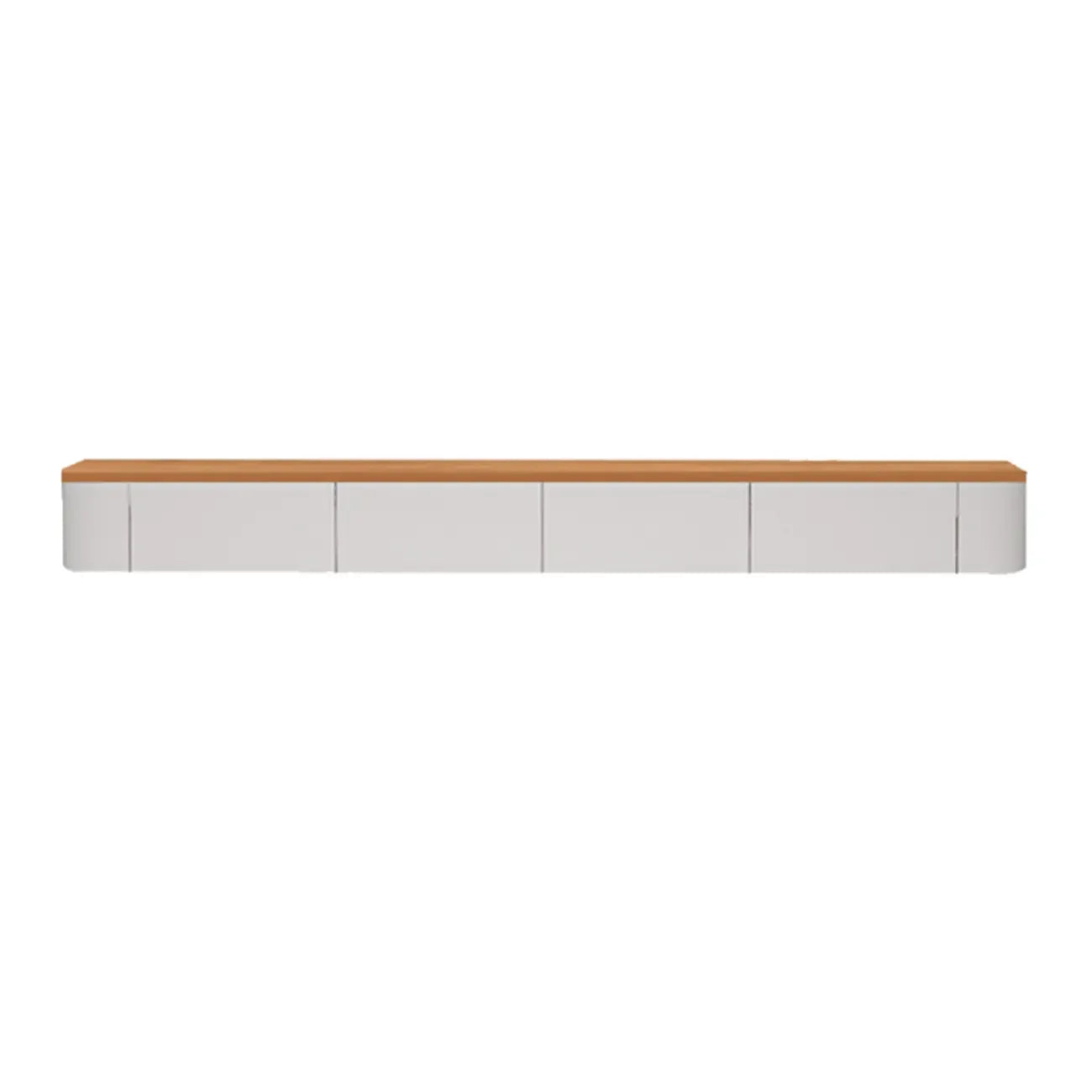 Mobile TV sospeso contemporaneo in legno bianco lungo con cassetti