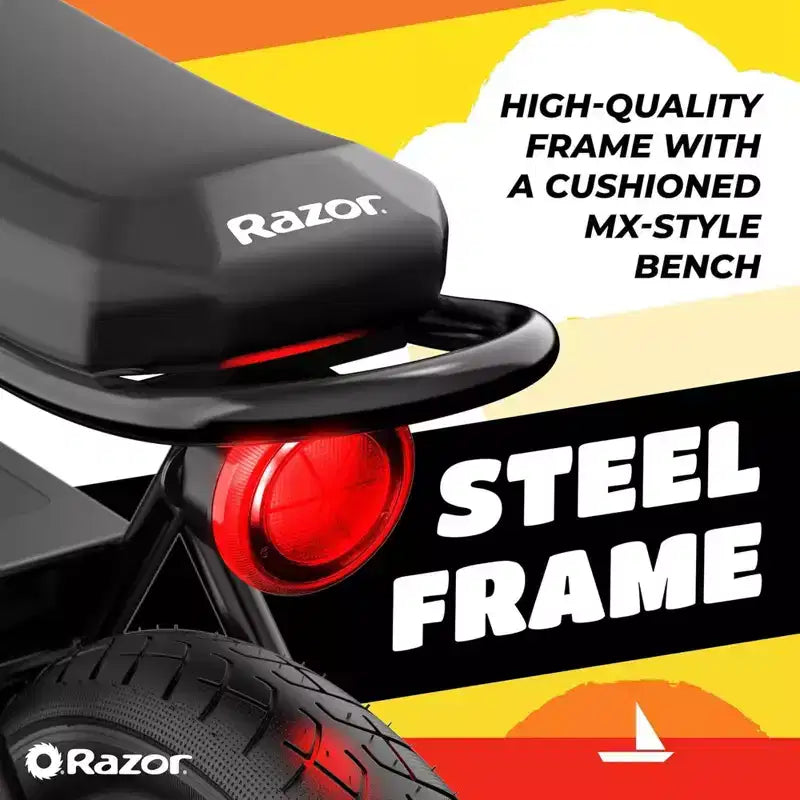 Minimoto elettrica Razor Rambler 16 stile retrò con motore da 350 W e batteria da 36 V, nero