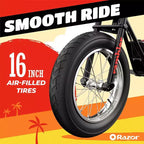 Minimoto elettrica Razor Rambler 16 stile retrò con motore da 350 W e batteria da 36 V, nero