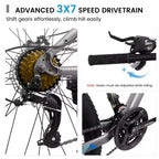 Vélo tout terrain NAYSAYE 26 pouces 21 vitesses pour adulte avec cadre en acier à haute teneur en carbone et double frein à disque mécanique, 67*26,5*38