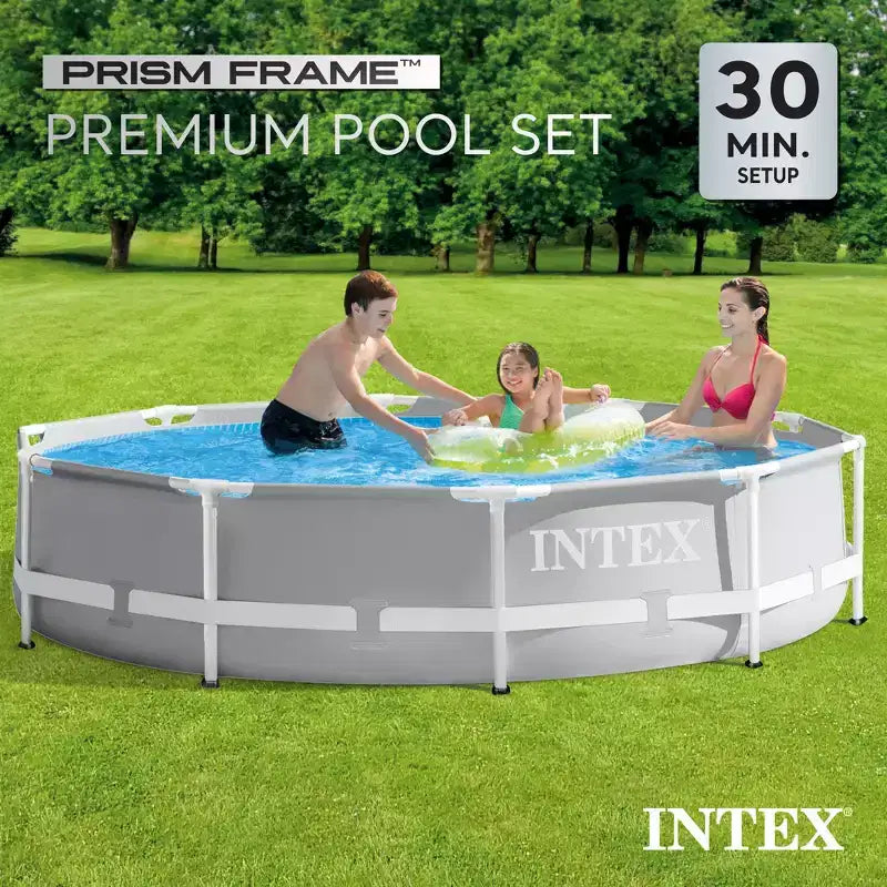INTEX 26700EH Piscine hors-sol Prism Frame 3,05 m x 76 cm, super résistante aux perforations et à la rouille, 4486 L, piscine seule