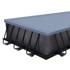 Piscine hors-sol Funsicle Oasis Designer de 7,3 m avec pompe, motif chevrons foncés et rotin
