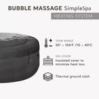 INTEX 28489 Spa gonflable de massage à bulles SimpleSpa : Inclut une couverture écoénergétique, un gonflage rapide intégré, capacité de 6 personnes, 216 x 66 cm