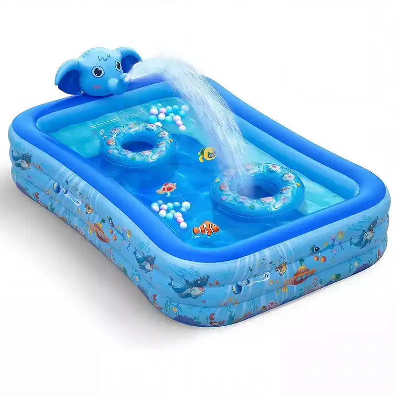 Piscine gonflable éléphant avec jet d'eau, grande piscine gonflable pour adultes et enfants, piscine gonflable familiale surdimensionnée et épaissie
