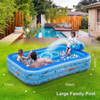 Piscine gonflable éléphant avec jet d'eau, grande piscine gonflable pour adultes et enfants, piscine gonflable familiale surdimensionnée et épaissie
