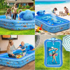 Piscine gonflable éléphant avec jet d'eau, grande piscine gonflable pour adultes et enfants, piscine gonflable familiale surdimensionnée et épaissie