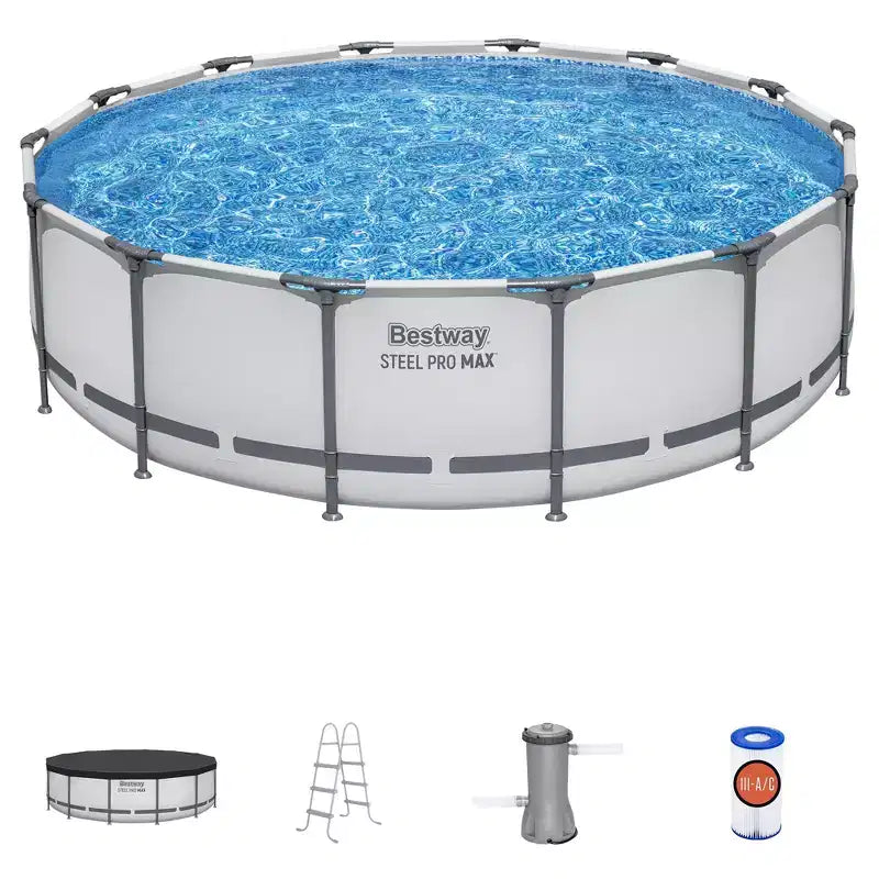 Bestway : Steel Pro MAX - 14' x 42, Gris - Piscine hors sol ronde