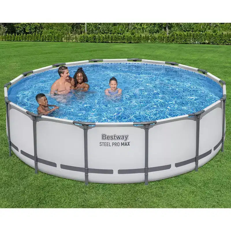 Bestway : Steel Pro MAX - 14' x 42, Gris - Piscine hors sol ronde