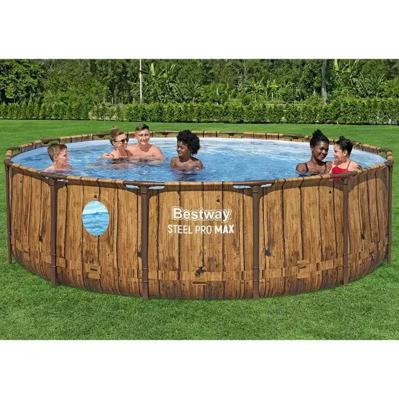 Bestway : Steel Pro MAX Splashview - 4,27 m x 1,07 m, Marron - Piscine Hors Sol Ronde
