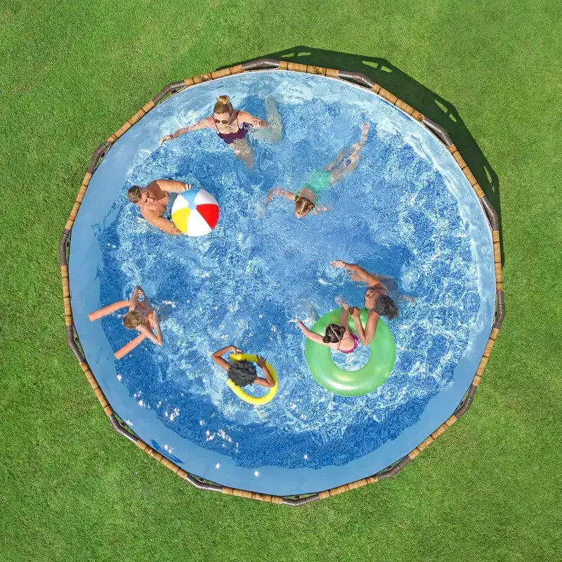 Bestway : Steel Pro MAX Splashview - 4,27 m x 1,07 m, Marron - Piscine Hors Sol Ronde