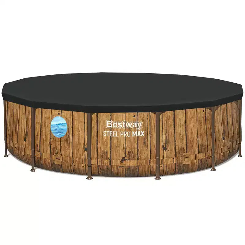 Bestway : Steel Pro MAX Splashview - 4,27 m x 1,07 m, Marron - Piscine Hors Sol Ronde