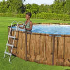 Bestway : Steel Pro MAX Splashview - 4,27 m x 1,07 m, Marron - Piscine Hors Sol Ronde