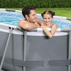 Bestway : Steel Pro MAX - 3,05 m x 2,01 m x 84 cm, piscine ovale hors sol grise