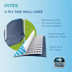 Piscine hors sol ronde Intex Metal Frame de 3,66 m x 76 cm pour jardin, avec pompe à cartouche filtrante de 2000 l/h, bleu marine