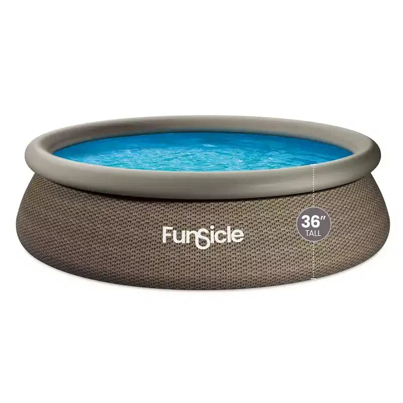 Funsicle 12' x 36 QuickSet Ring Top Above Ground Swimming Pool, Basketweave
