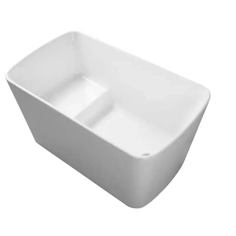 Acekool Home Spa 49 Inch Soaking Bathtub, Acrylic Stand Alone Tub, Glossy White with Matte Drain and Black Overflow