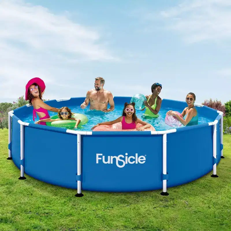 Funsicle Piscine ronde hors sol de 3,66 m x 76 cm avec cadre pour activités extérieures