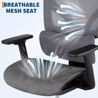 Sedia da Ufficio Ergonomica in Rete con Braccioli 4D Supporto Lombare Dinamico Schienale Alto Reclinabile Sedile Scorrevole Poggiatesta Ruote Silenziose per Casa Studio Gaming