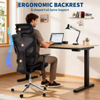 Sedia da Ufficio Ergonomica in Rete con Braccioli 4D Supporto Lombare Dinamico Schienale Alto Reclinabile Sedile Scorrevole Poggiatesta Ruote Silenziose per Casa Studio Gaming