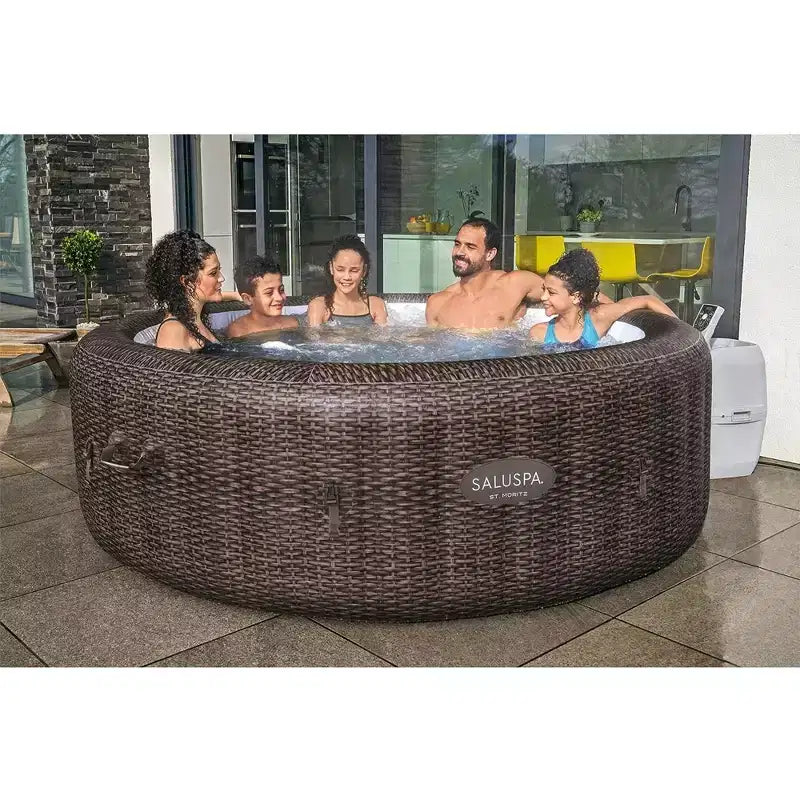 Bestway SaluSpa St. Moritz AirJet, bain à remous gonflable avec 180 jets apaisants, marron