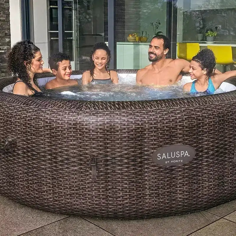 Bestway SaluSpa St. Moritz AirJet, bain à remous gonflable avec 180 jets apaisants, marron