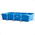Intex 14.75' x 86 x 33 Rectangular Frame Above Ground Outdoor Backyard Swimming Pool with Flow Control Valve for Quick Draining, Blue