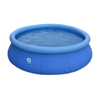 JLeisure Avenli 8 Foot x 25 Inch 2 to 3 Person Capacity Prompt Set Above Ground Kids Inflatable Outdoor Backyard Kiddie Swimming Pool, Blue