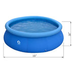 Piscine gonflable pour enfants JLeisure Avenli, de 2,44 m x 63,5 cm, pour 2 à 3 personnes, à montage rapide, pour jardin, bleue