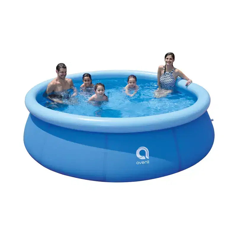 Piscine gonflable pour enfants JLeisure Avenli, de 2,44 m x 63,5 cm, pour 2 à 3 personnes, à montage rapide, pour jardin, bleue