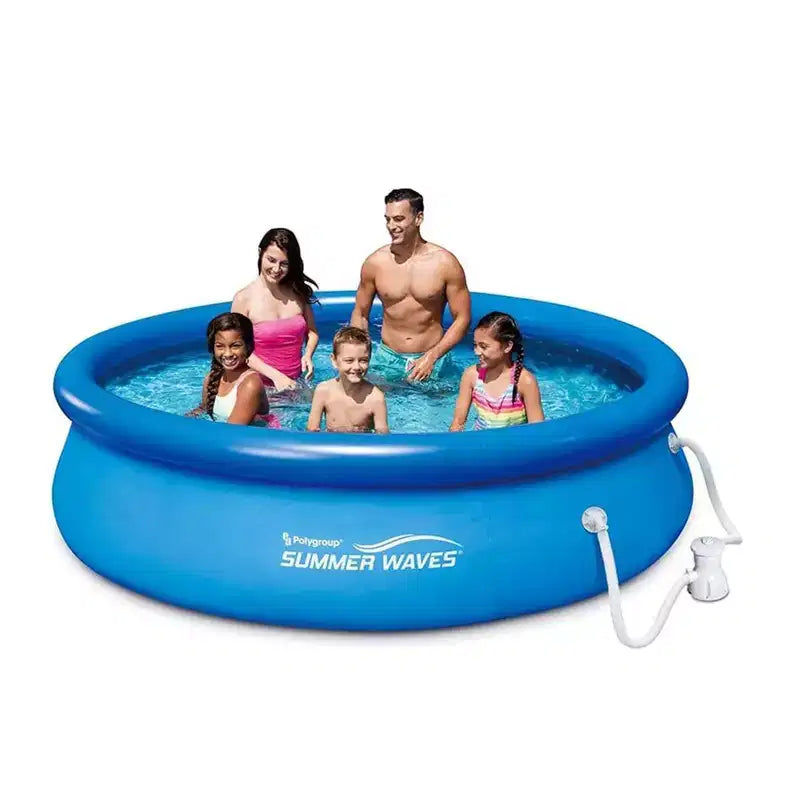 Funsicle Piscine hors sol ronde gonflable QuickSet de 4,5 m x 91 cm avec pompe filtrante et filtre à cartouche de type D, Bleue